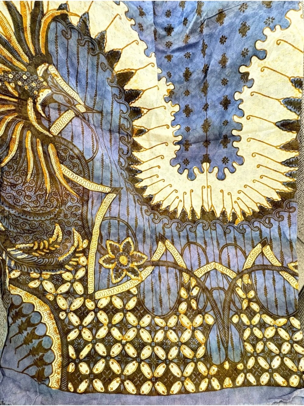 Brand New! Direct from Bali Stunning Krisna Blue & Gold Sarong Sarung